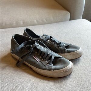 Superga Women's Charcoal Canvas Sneakers